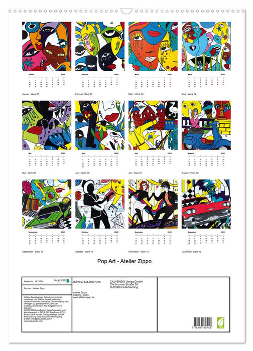 Pop Art - Atelier Zippo (CALVENDO Wandkalender 2025)