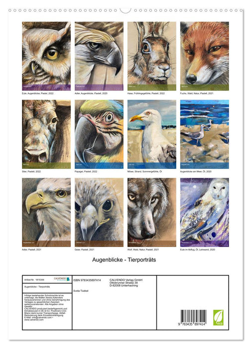Augenblicke - Tierporträts (CALVENDO Premium Wandkalender 2025)