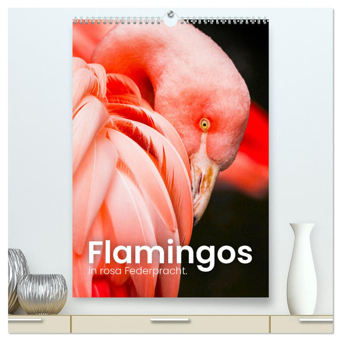 Flamingos in rosa Federpracht. (CALVENDO Premium Wandkalender 2025)