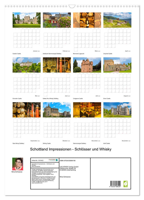 Schottland Impressionen - Schlösser und Whisky (CALVENDO Wandkalender 2025)