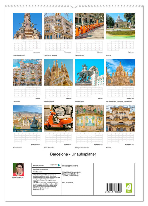 Barcelona - Urlaubsplaner (CALVENDO Premium Wandkalender 2025)