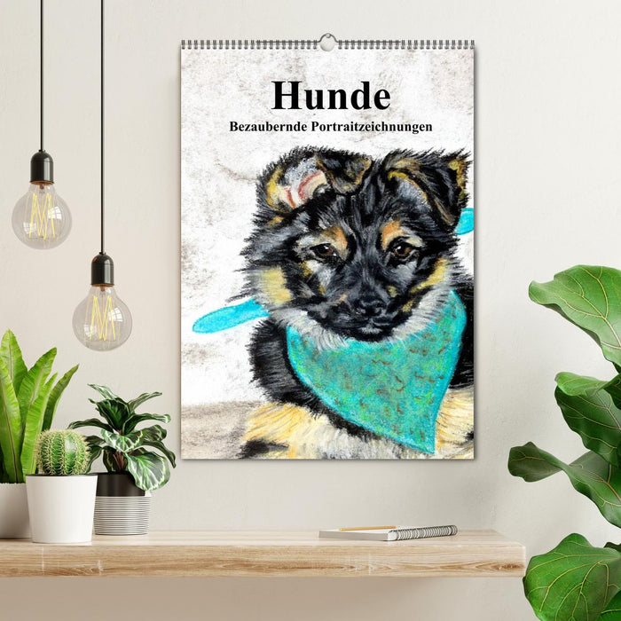 Hunde - Bezaubernde Portraitzeichnungen (CALVENDO Wandkalender 2025)