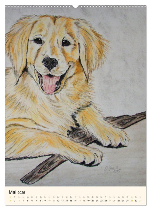 Hunde - Bezaubernde Portraitzeichnungen (CALVENDO Wandkalender 2025)