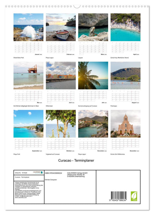 Curacao - Terminplaner (CALVENDO Premium Wandkalender 2025)