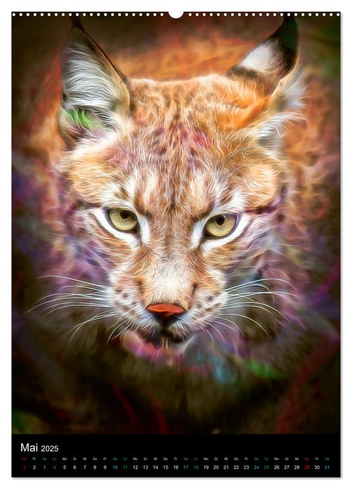 Raubkatzen - Artwork (CALVENDO Premium Wandkalender 2025)