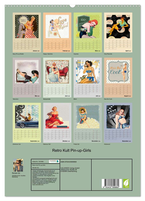 Retro Kult Pin-up-Girls (CALVENDO Premium Wandkalender 2025)