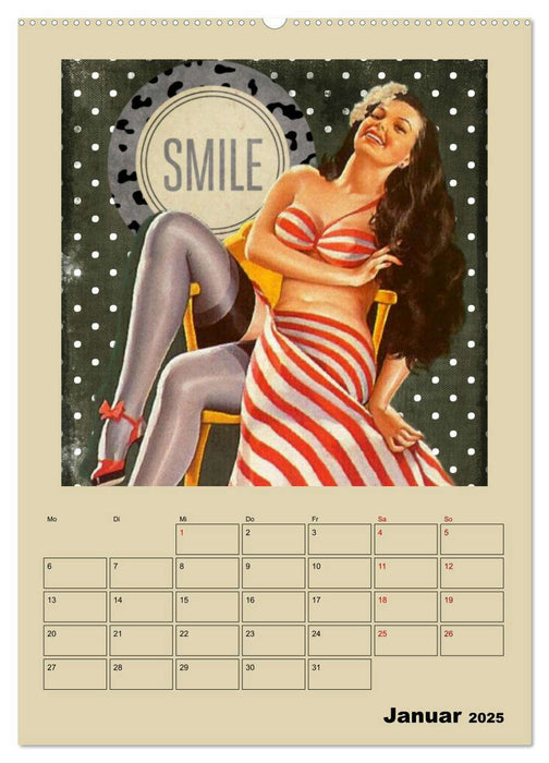 Retro Kult Pin-up-Girls (CALVENDO Premium Wandkalender 2025)