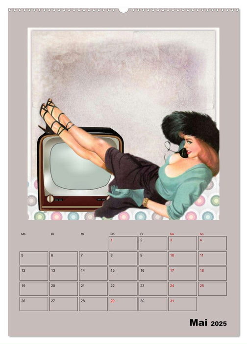 Retro Kult Pin-up-Girls (CALVENDO Premium Wandkalender 2025)