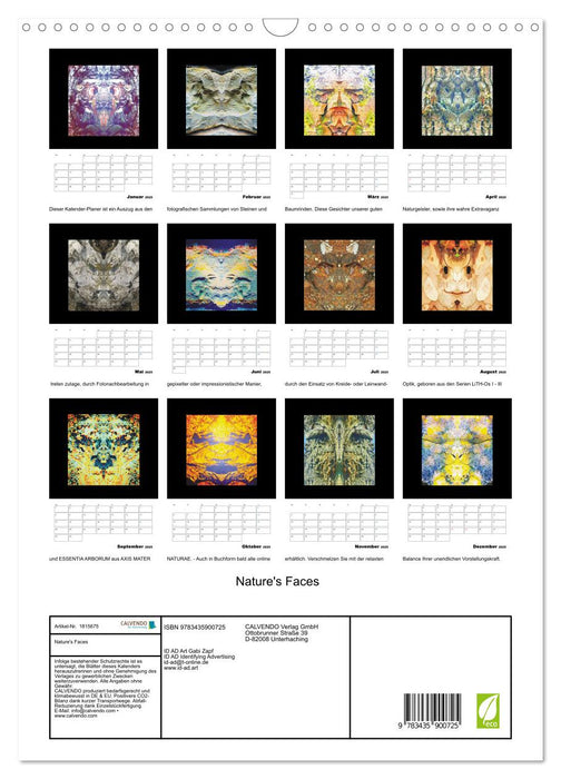 Nature's Faces (CALVENDO Wandkalender 2025)