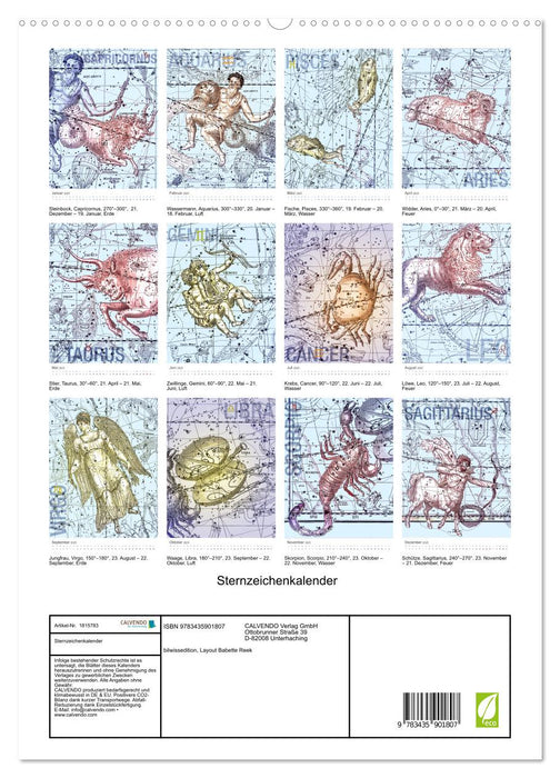 Sternzeichenkalender (CALVENDO Premium Wandkalender 2025)