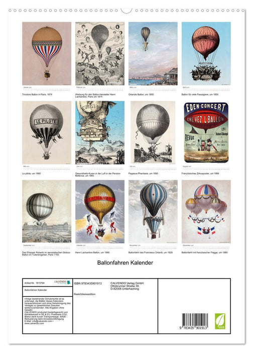 Ballonfahren Kalender (CALVENDO Premium Wandkalender 2025)