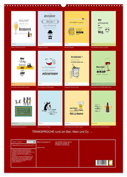 TRINKSPRÜCHE rund um Bier, Wein und Co. … (CALVENDO Wandkalender 2025)