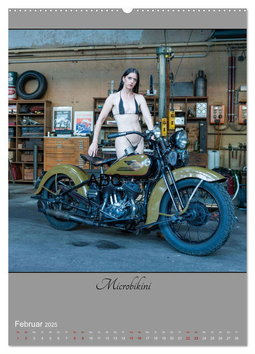 Alte Motorräder und Pin-up-Girls (CALVENDO Wandkalender 2025)