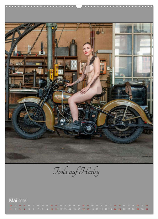 Alte Motorräder und Pin-up-Girls (CALVENDO Wandkalender 2025)