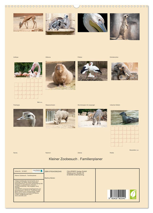 Kleiner Zoobesuch . Familienplaner (CALVENDO Premium Wandkalender 2025)