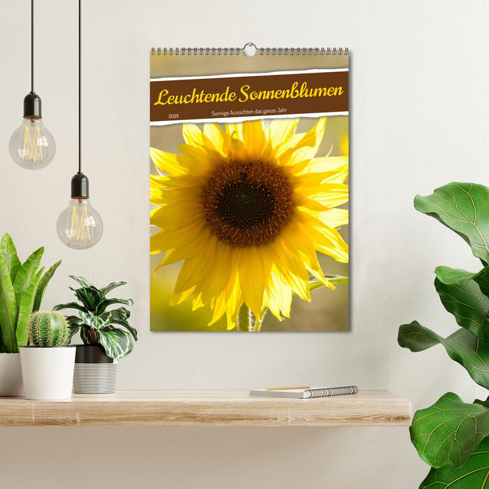 Leuchtende Sonnenblumen, sonnige Aussichten das ganze Jahr (CALVENDO Wandkalender 2025)