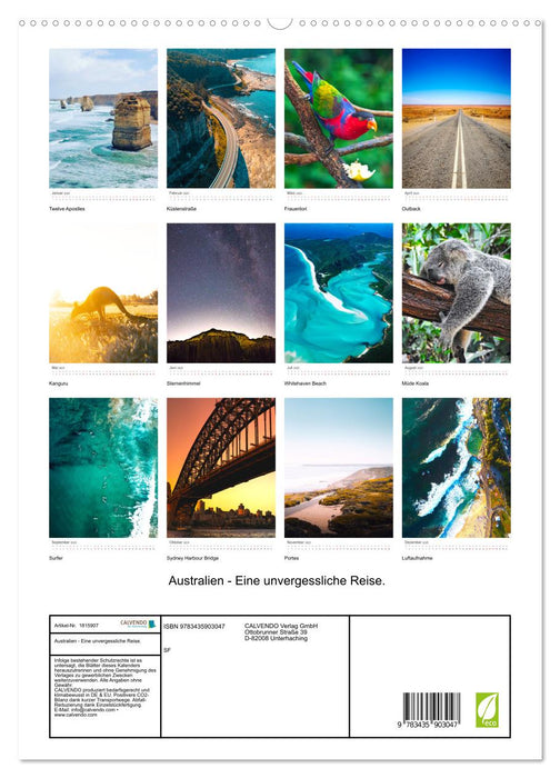 Australien - Eine unvergessliche Reise. (CALVENDO Premium Wandkalender 2025)