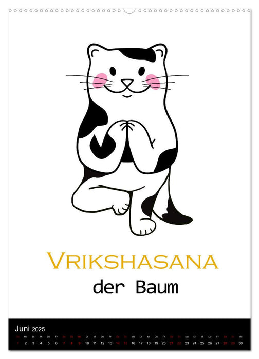 Yogakatzen - ganz entspannt im Hier und Jetzt (CALVENDO Premium Wandkalender 2025)