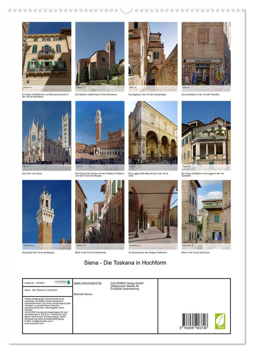 Siena - Die Toskana in Hochform (CALVENDO Premium Wandkalender 2025)