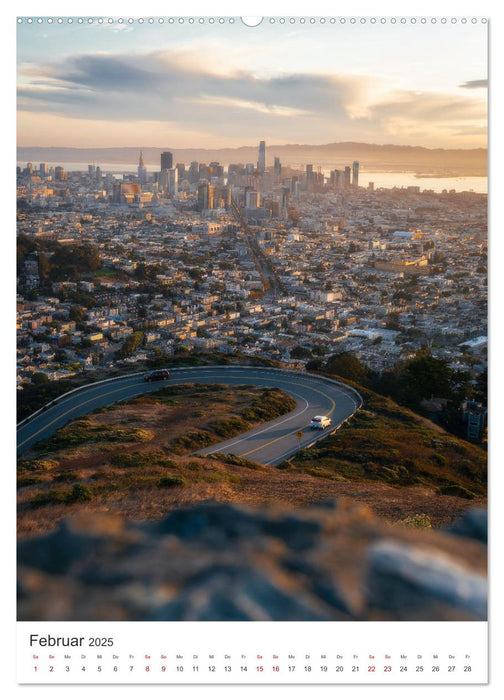 San Francisco - Cable Cars, Golden Gate Bridge und Lombard Street (CALVENDO Premium Wandkalender 2025)