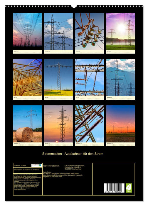 Strommasten - Autobahnen für den Strom (CALVENDO Premium Wandkalender 2025)