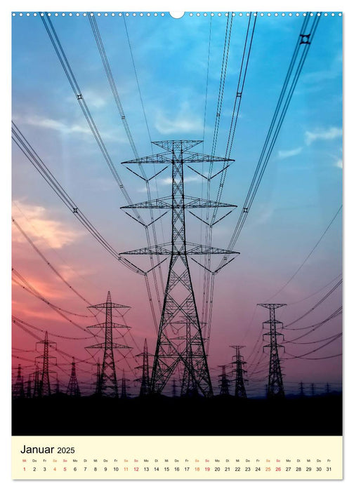 Strommasten - Autobahnen für den Strom (CALVENDO Wandkalender 2025)