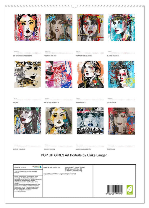 POP UP GIRLS Art Porträts by Ulrike Langen (CALVENDO Premium Wandkalender 2025)