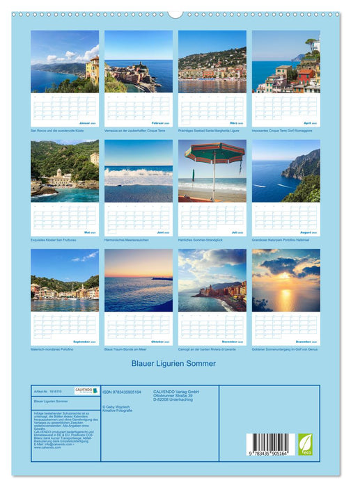 Blauer Ligurien Sommer (CALVENDO Premium Wandkalender 2025)