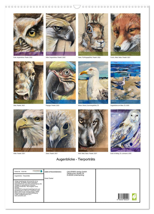 Augenblicke - Tierporträts (CALVENDO Wandkalender 2025)