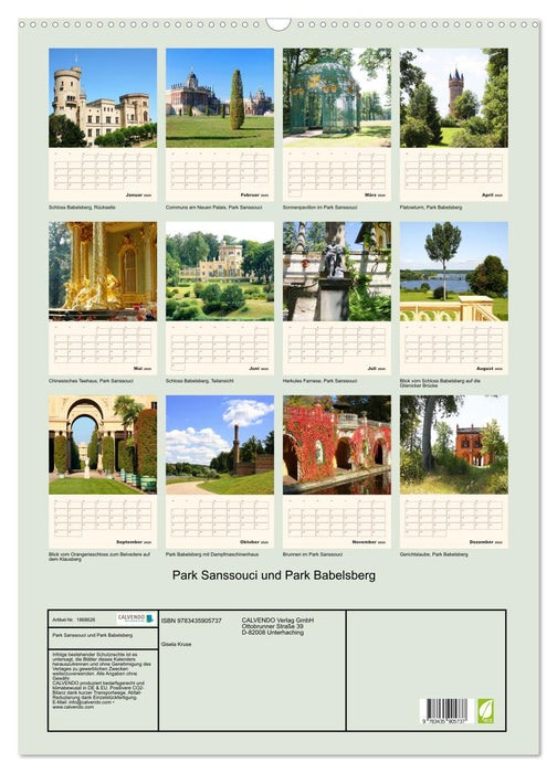 Park Sanssouci und Park Babelsberg (CALVENDO Wandkalender 2025)