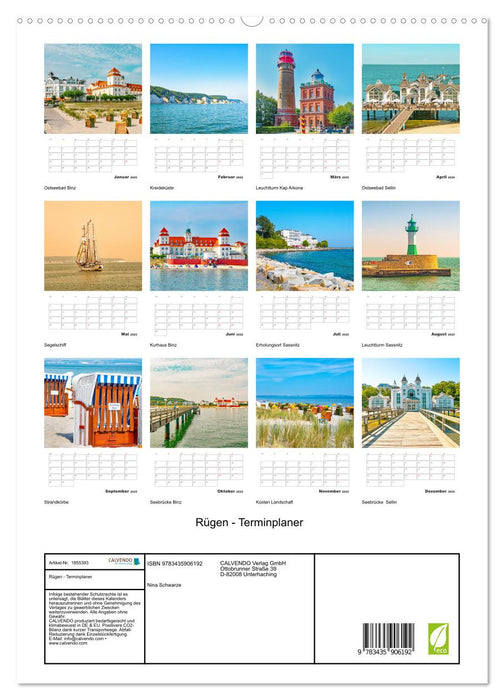 Rügen - Terminplaner (CALVENDO Premium Wandkalender 2025)