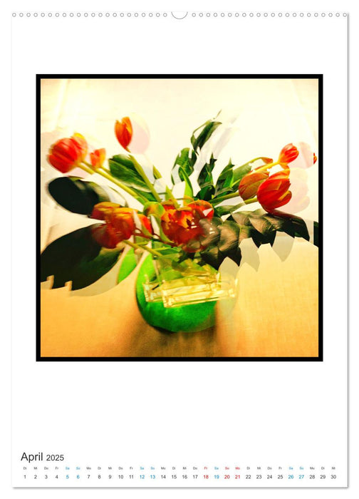 FLORALES. Dekorative Blumen-Doppelbelichtungen (CALVENDO Premium Wandkalender 2025)