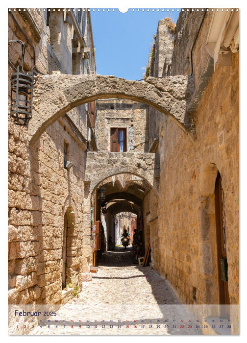 Ein Streifzug durch die Gassen der Insel Rhodos (CALVENDO Wandkalender 2025)