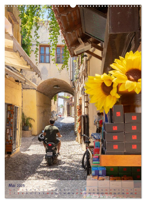 Ein Streifzug durch die Gassen der Insel Rhodos (CALVENDO Wandkalender 2025)