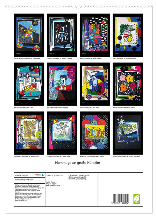 Hommage an große Künstler (CALVENDO Premium Wandkalender 2025)