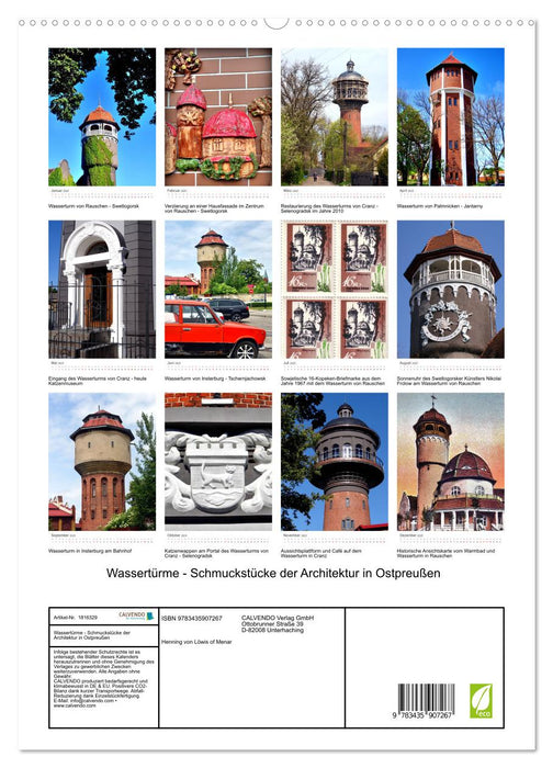 Wassertürme - Schmuckstücke der Architektur in Ostpreußen (CALVENDO Premium Wandkalender 2025)