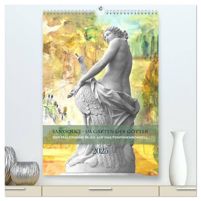 Sanssouci - Im Garten der Götter. Der malerische Blick auf das Fontänenrondell (CALVENDO Premium Wandkalender 2025)