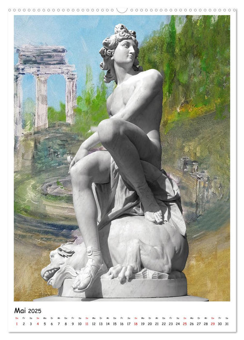 Sanssouci - Im Garten der Götter. Der malerische Blick auf das Fontänenrondell (CALVENDO Premium Wandkalender 2025)