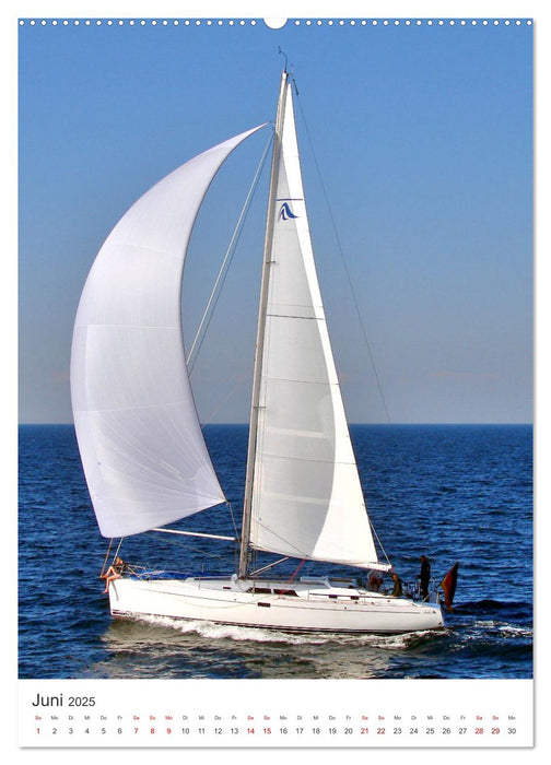 Unter weißen Segeln - Mit einem Dreimaster auf der Ostsee (CALVENDO Premium Wandkalender 2025)