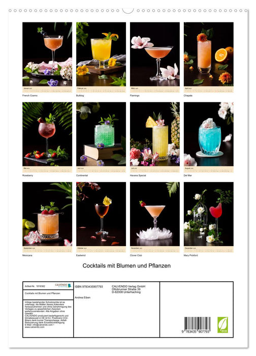 Cocktails mit Blumen und Pflanzen (CALVENDO Premium Wandkalender 2025)