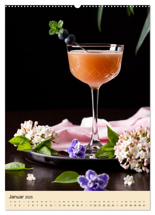 Cocktails mit Blumen und Pflanzen (CALVENDO Premium Wandkalender 2025)