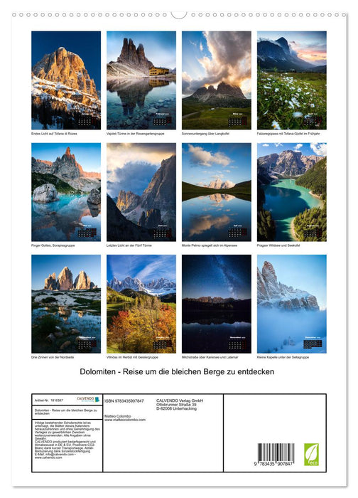 Dolomiten - Reise um die bleichen Berge zu entdecken (CALVENDO Premium Wandkalender 2025)