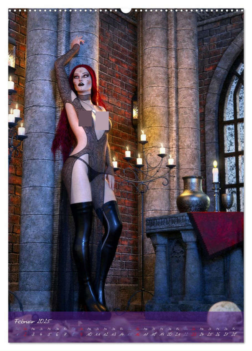 Sexy Goth Girls - Gothic Pin Ups (CALVENDO Wandkalender 2025)