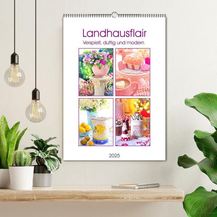 Landhausflair. Verspielt, duftig und modern (CALVENDO Wandkalender 2025)