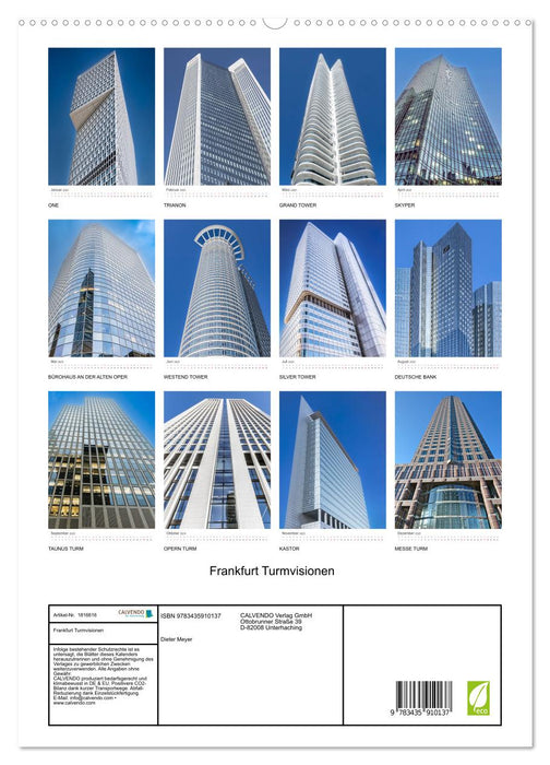 Frankfurt Turmvisionen (CALVENDO Premium Wandkalender 2025)