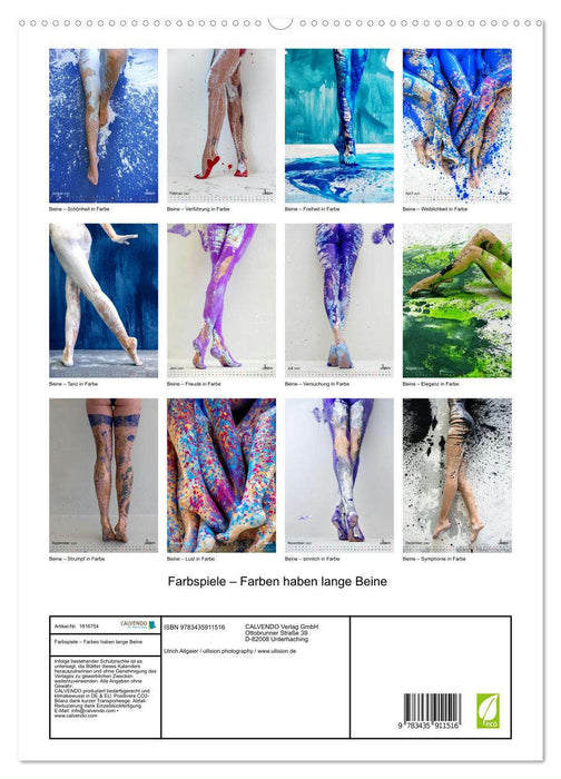 Farbspiele – Farben haben lange Beine (CALVENDO Premium Wandkalender 2025)
