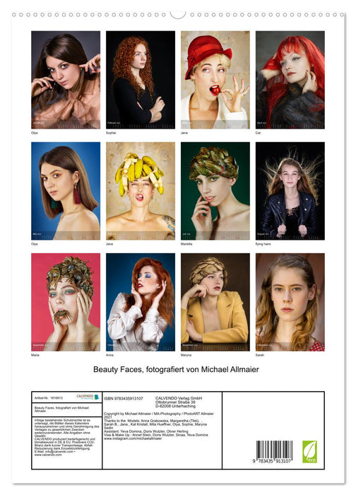 Beauty Faces, fotografiert von Michael Allmaier (CALVENDO Wandkalender 2025)