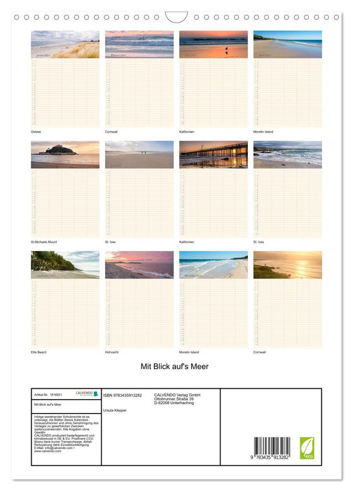 Mit Blick auf's Meer (CALVENDO Wandkalender 2025)