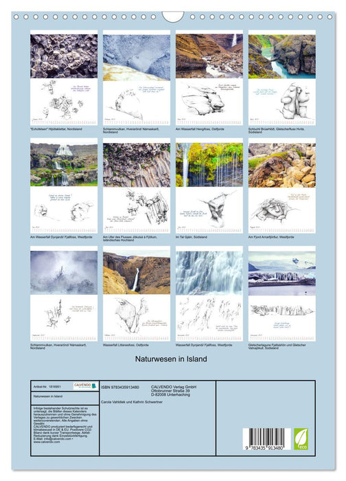 Naturwesen in Island (CALVENDO Wandkalender 2025)