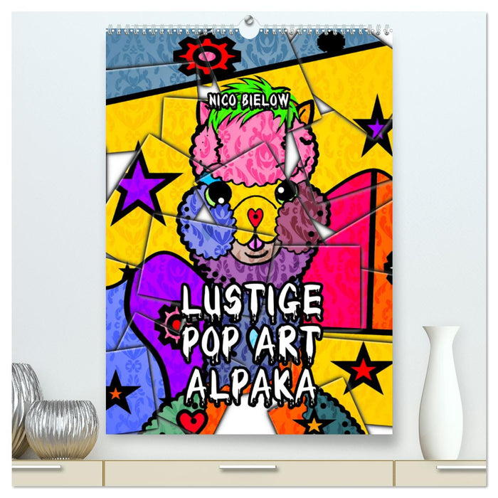 Lustige Pop Art Alpaka (CALVENDO Premium Wandkalender 2025)